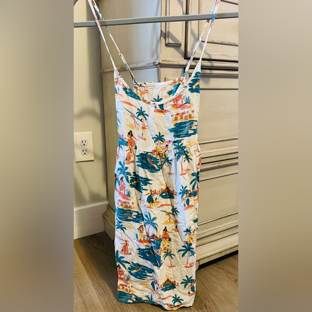 Roxy hula and surfer print sundress